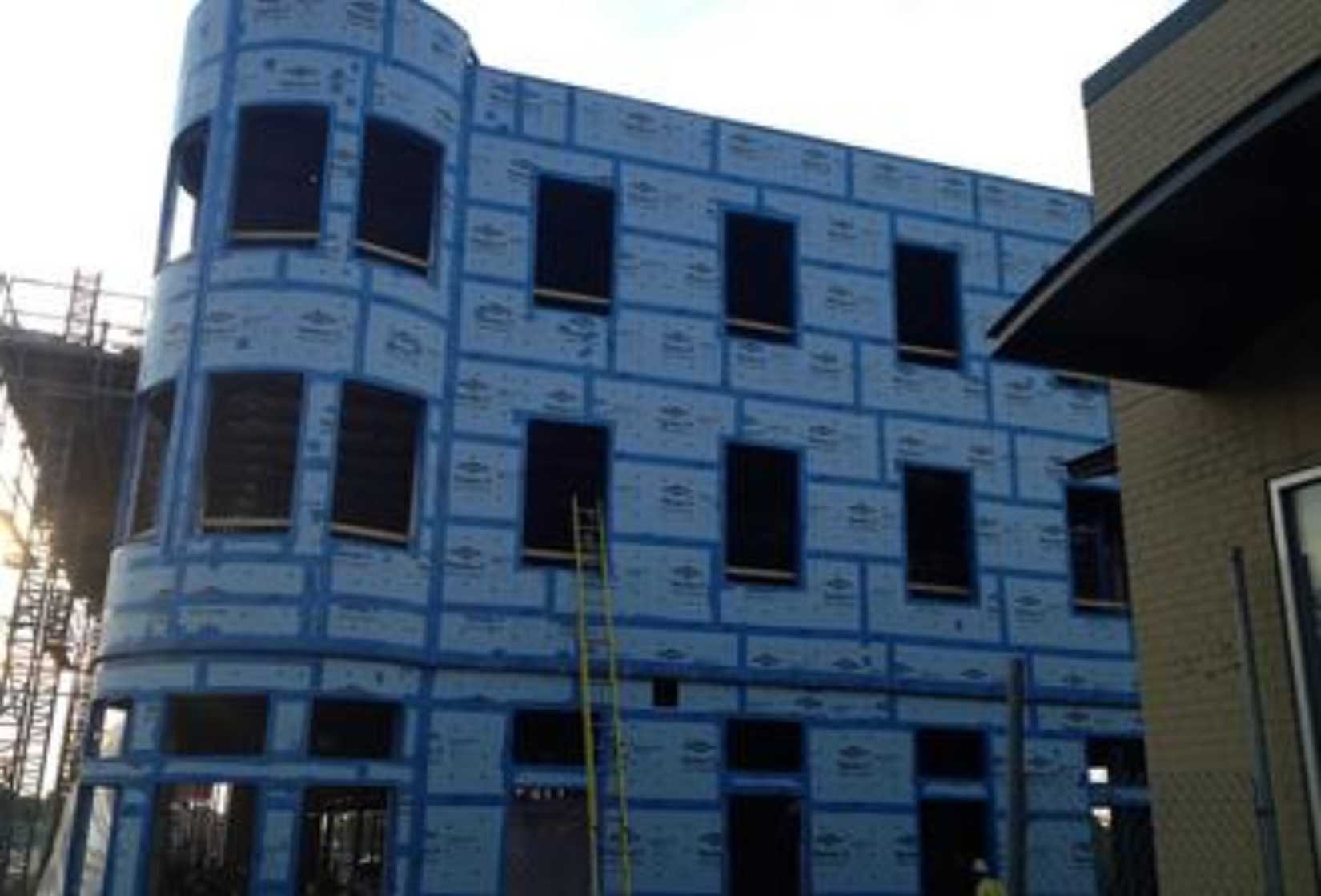 Rigid insulation placed before a concrete pour